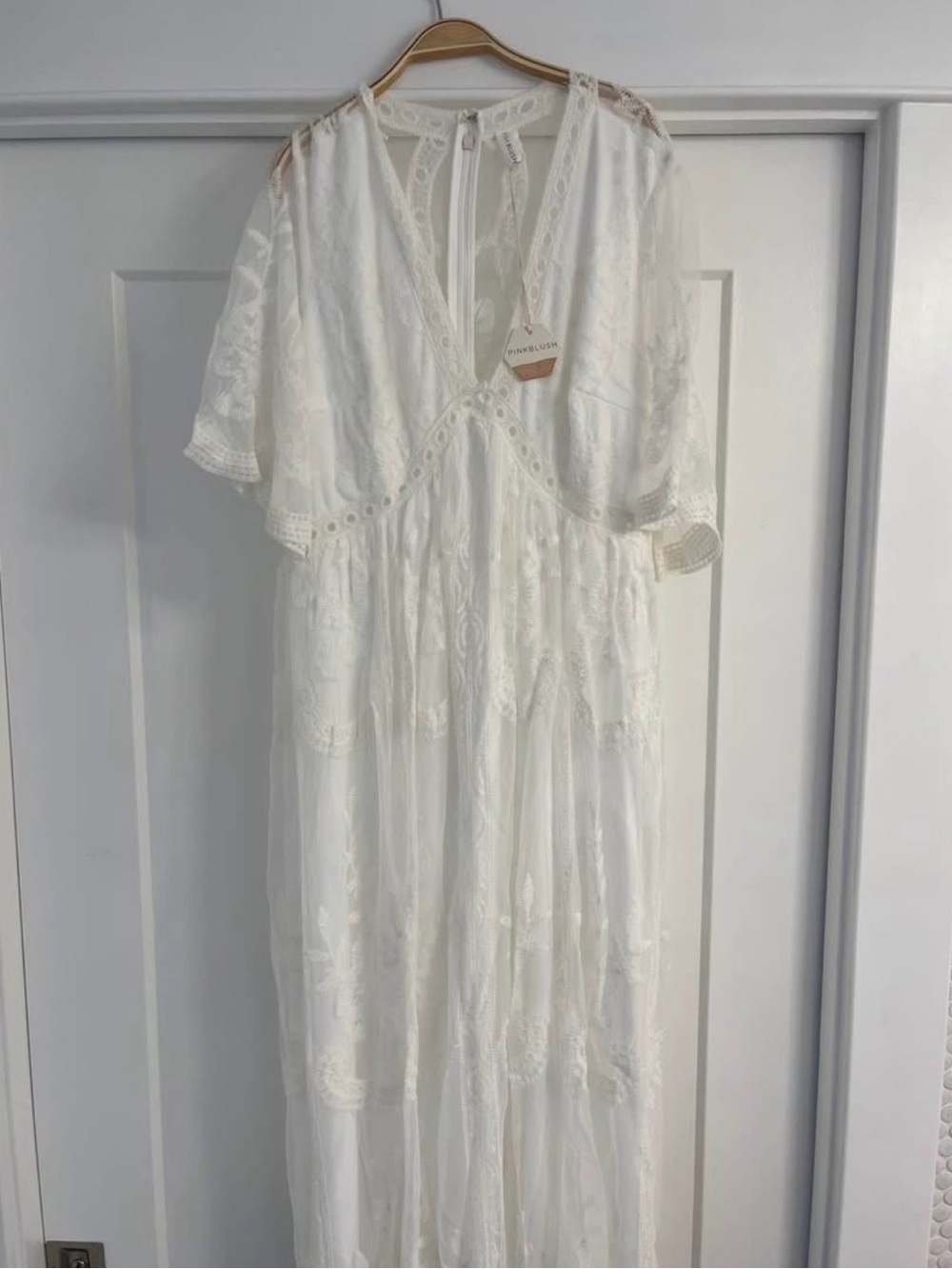 Pinkblush White Embroidered Maxi Dress NEW WITH TAGS
